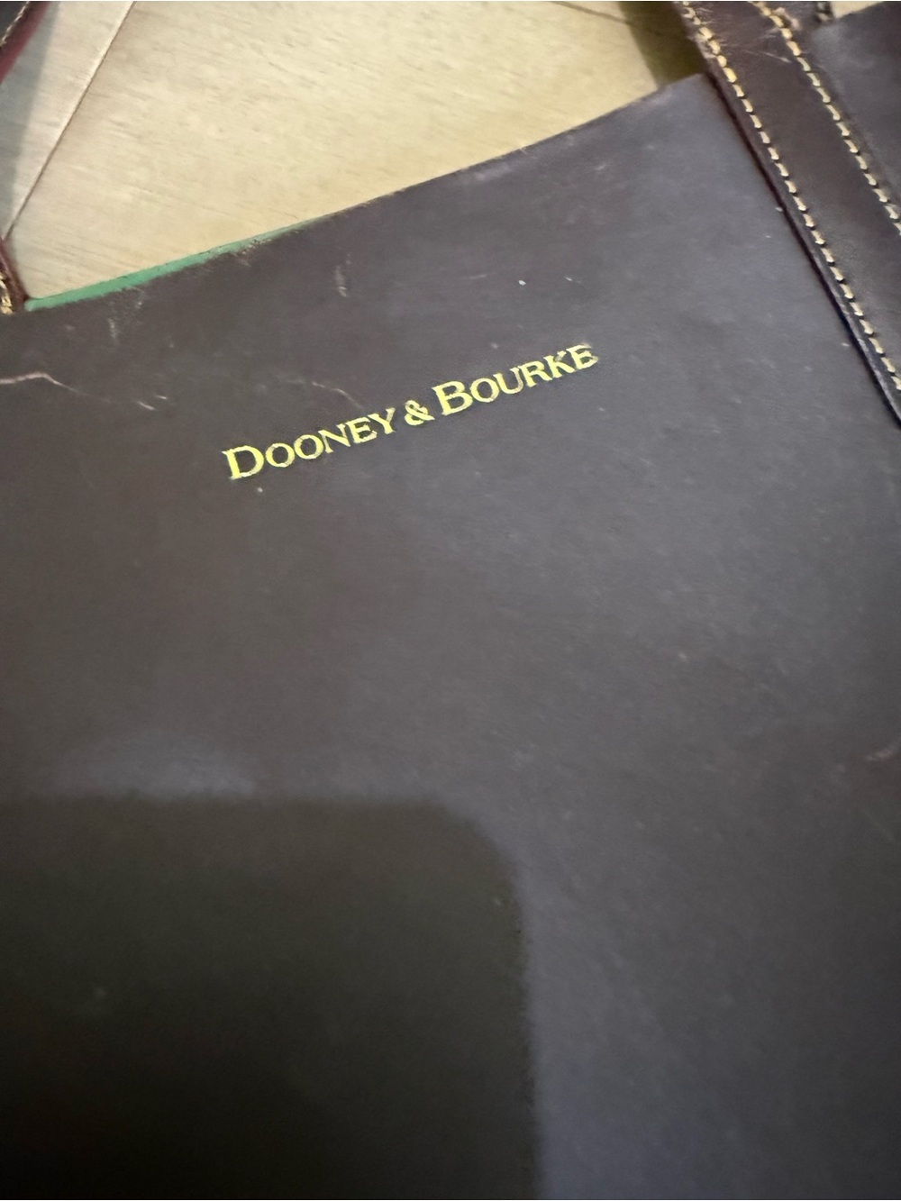 Dooney & Bourke Leather Shopper with Gold Logo